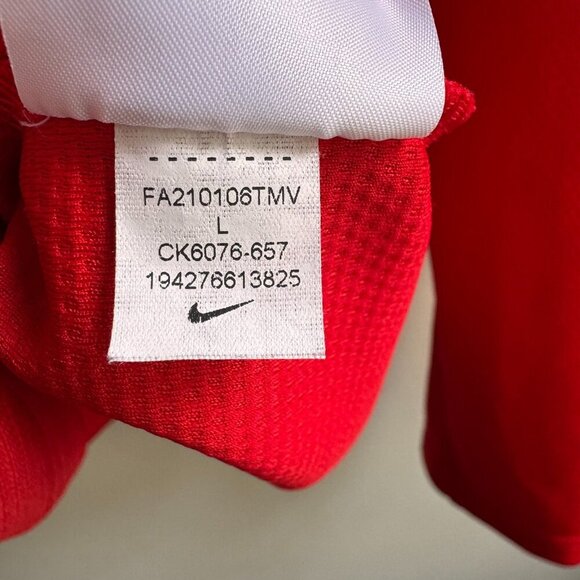 Nike Mens Essential Dri-Fit Pullover Jacket Size Large Red Golf CK6076 - Picture 2 of 6